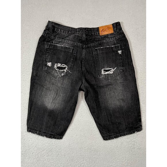 Evolution Mens Distressed Shorts Men Sz 36 Red Plaid Destroyed Patchwork Design - Picture 2 of 8